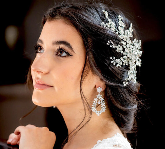 Eva-Mae Crystal statement wedding earrings