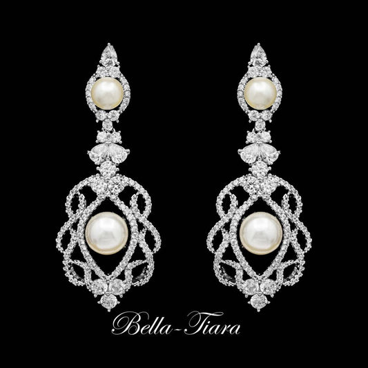 Emily -  Vintage inspired pearl bridal earrings