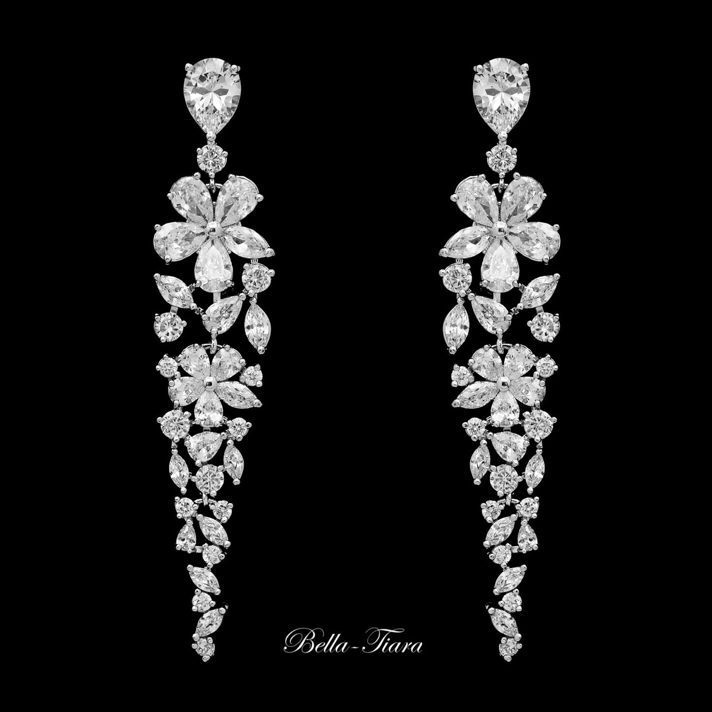Aurorina Beautiful swarovski crystal drop bridal earrings