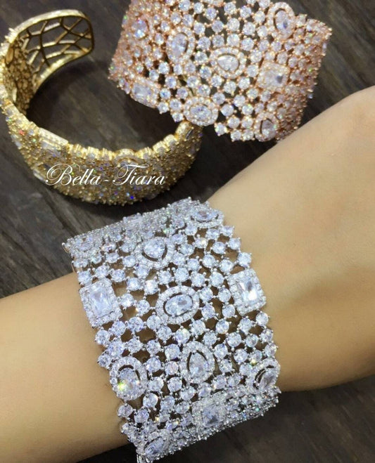 Giorgina - Exquisite CZ bridal cuff bracelet