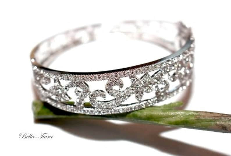 Vittoria - Vintage CZ bridal cuff bracelet