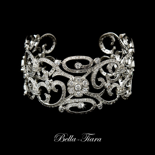 Antonella - Exquisite Swarovski crystal cuff bridal bracelet