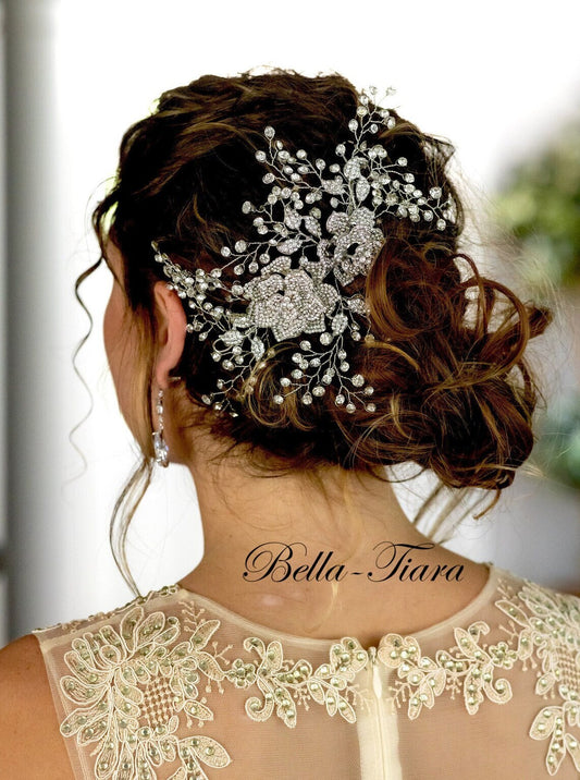 Rosetta- Romantic floral crystal bridal headpiece