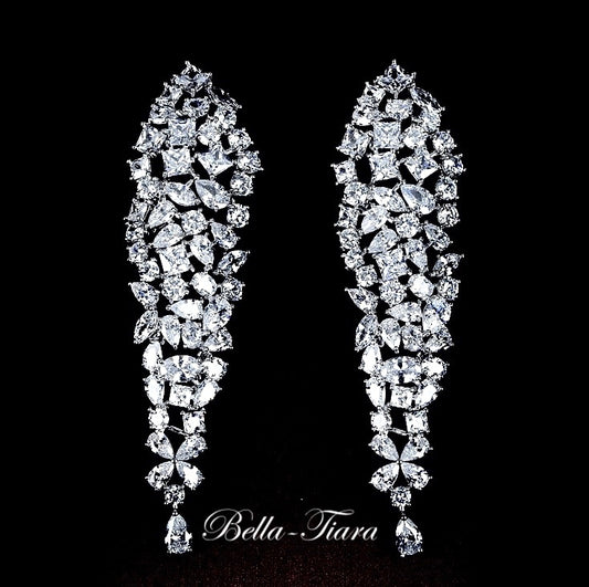 Isadora - Swarovski drop crystal bridal earrings