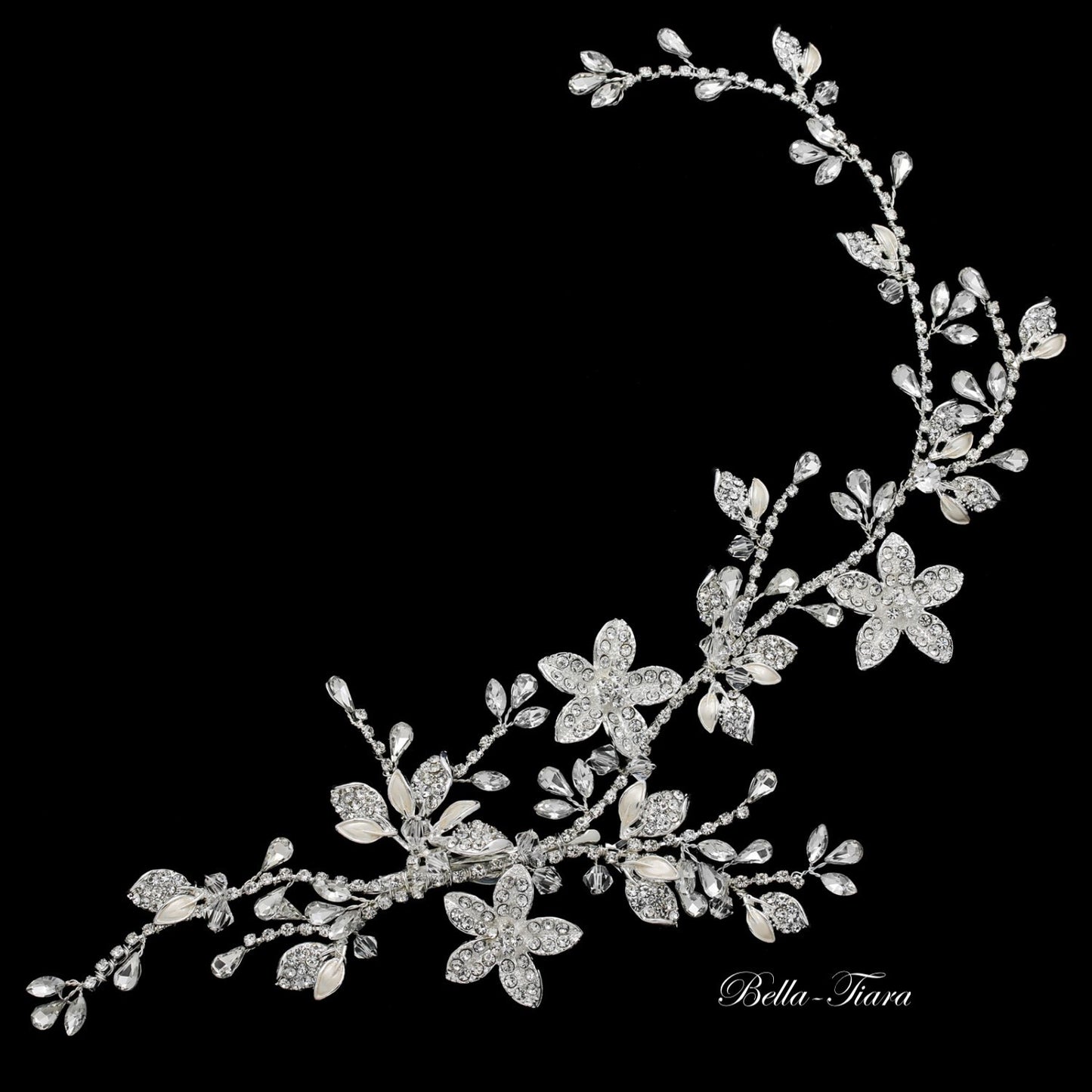 Amanda - Glamorous Swarovski Crystal hair vine