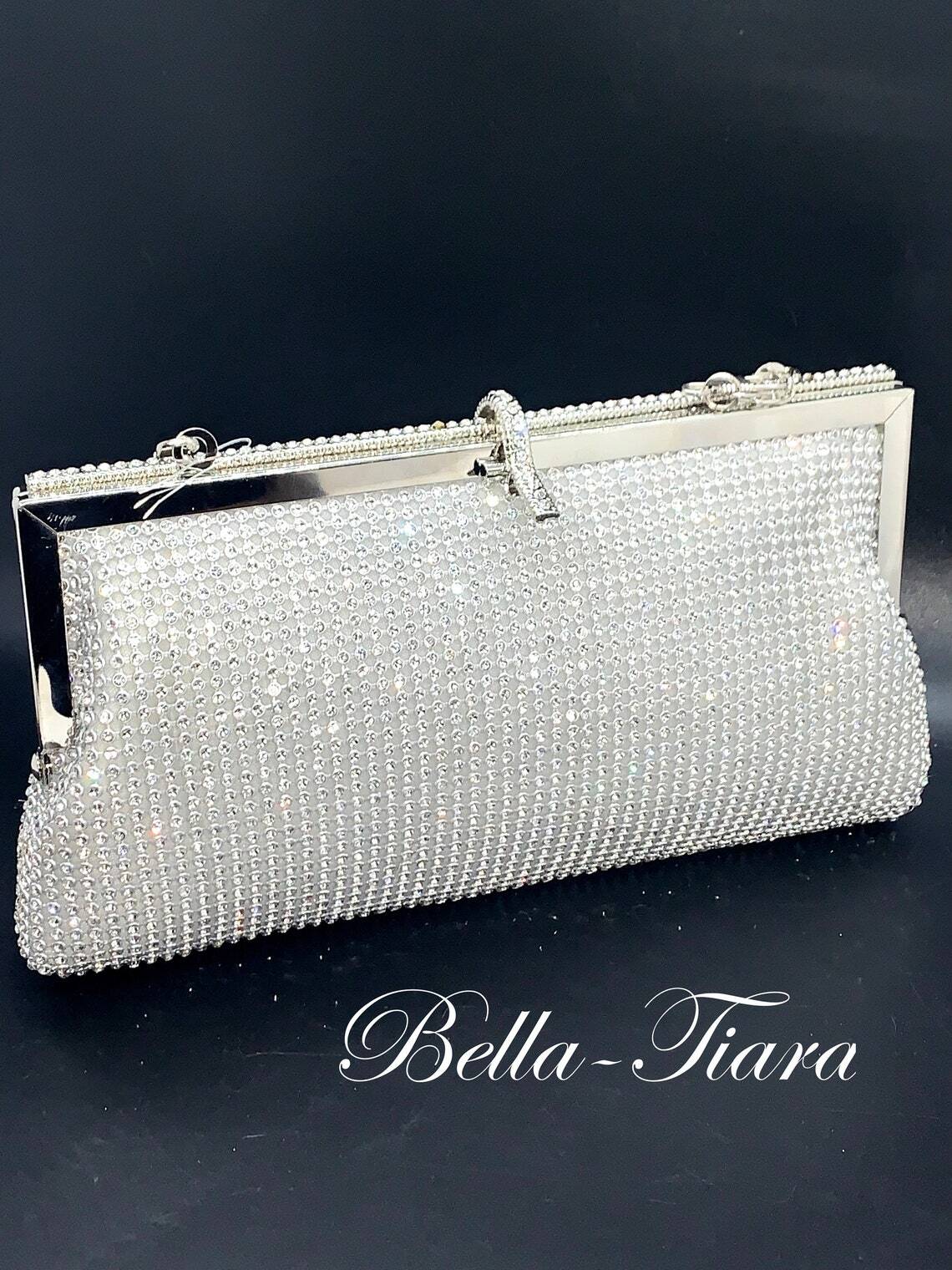 Clarissa - Rhinestone Elegant bridal crystal clutch bag