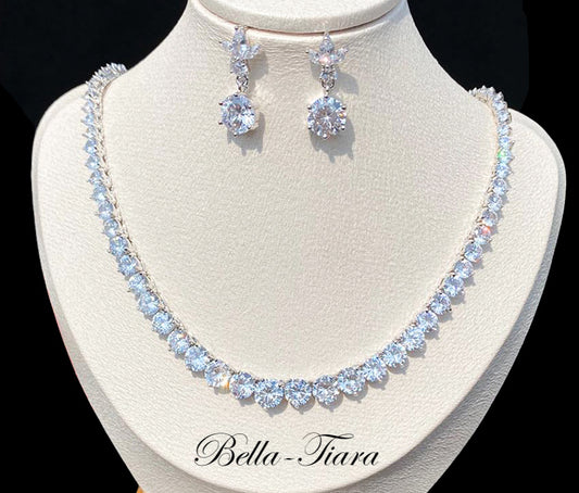 Angel - Elegant simulated diamond cz tennis necklace set