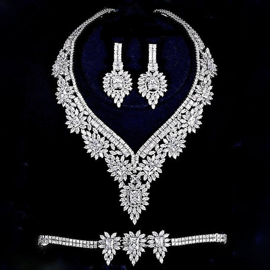 crystal necklace set, wedding necklace set, bridal necklace, statement necklace set