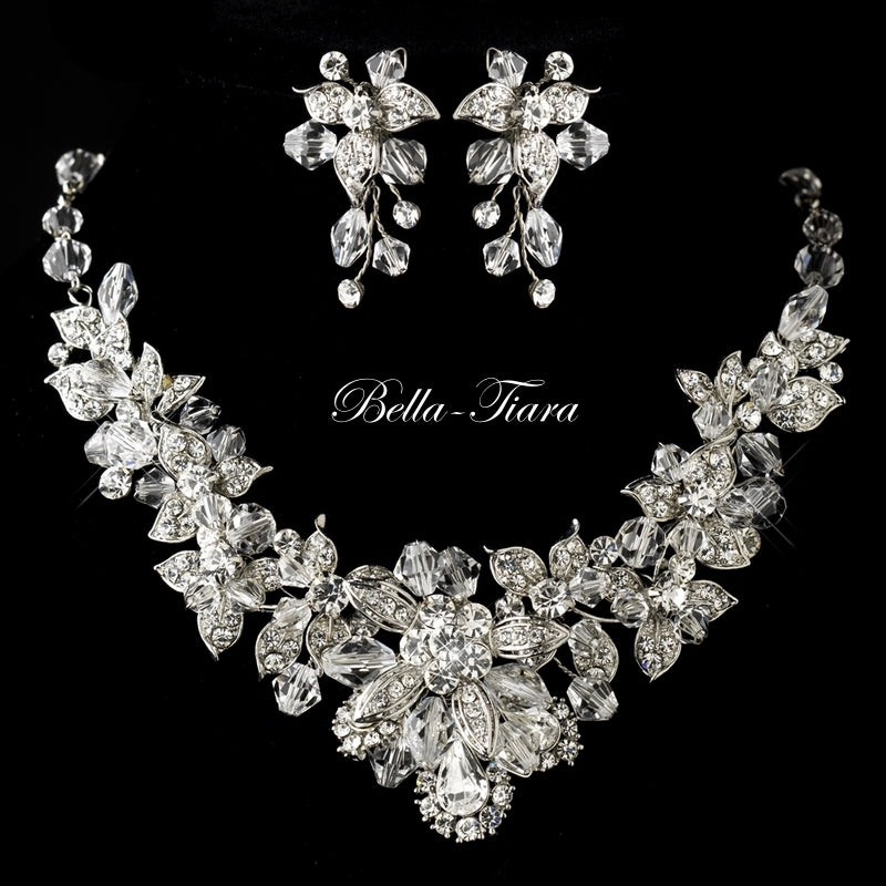 Liana - Stunning Swarovski crystal bridal necklace set