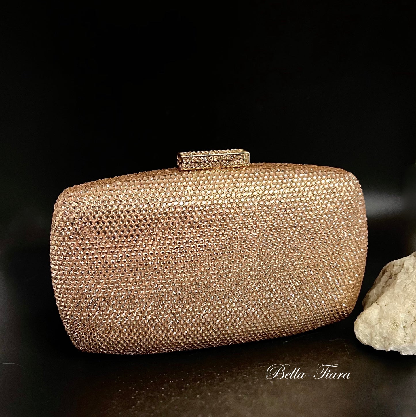 Rose Gold - Rose gold crystal clutch