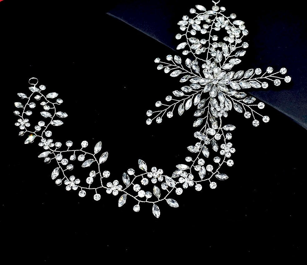 Sarah - Crystal wedding headpiece hairvine