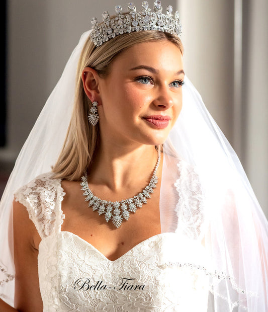 Nataly-  Stunning Royal CZ bridal necklace set
