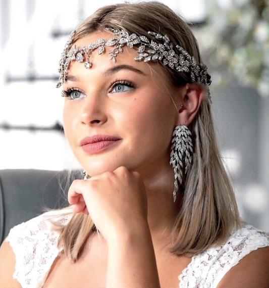 Princess Keneisha - Swarovski crystal wedding headband hair vine