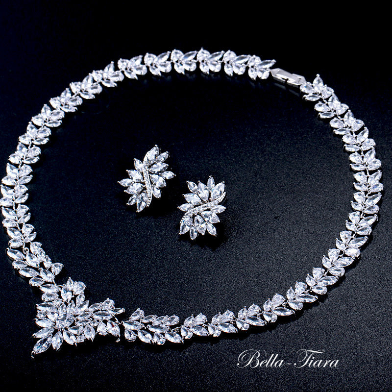 Annamaria - Exquisite CZ wedding necklace set
