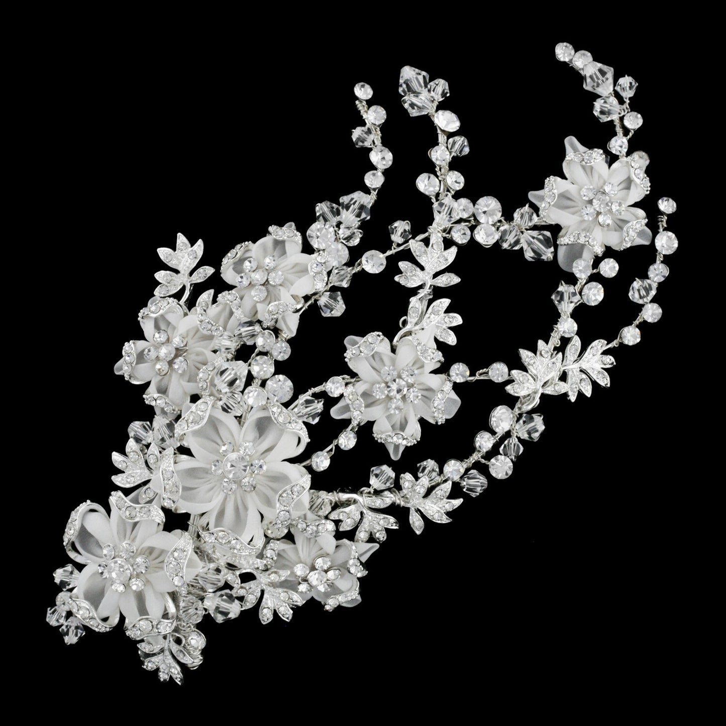 NALIA - floral crystal wedding headpiece