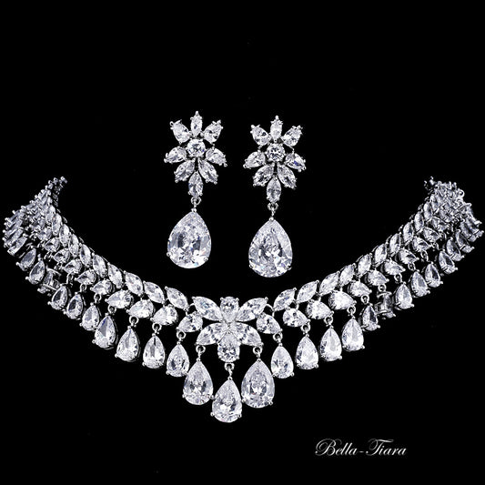 Harmony- Stunning crystal wedding cz necklace set