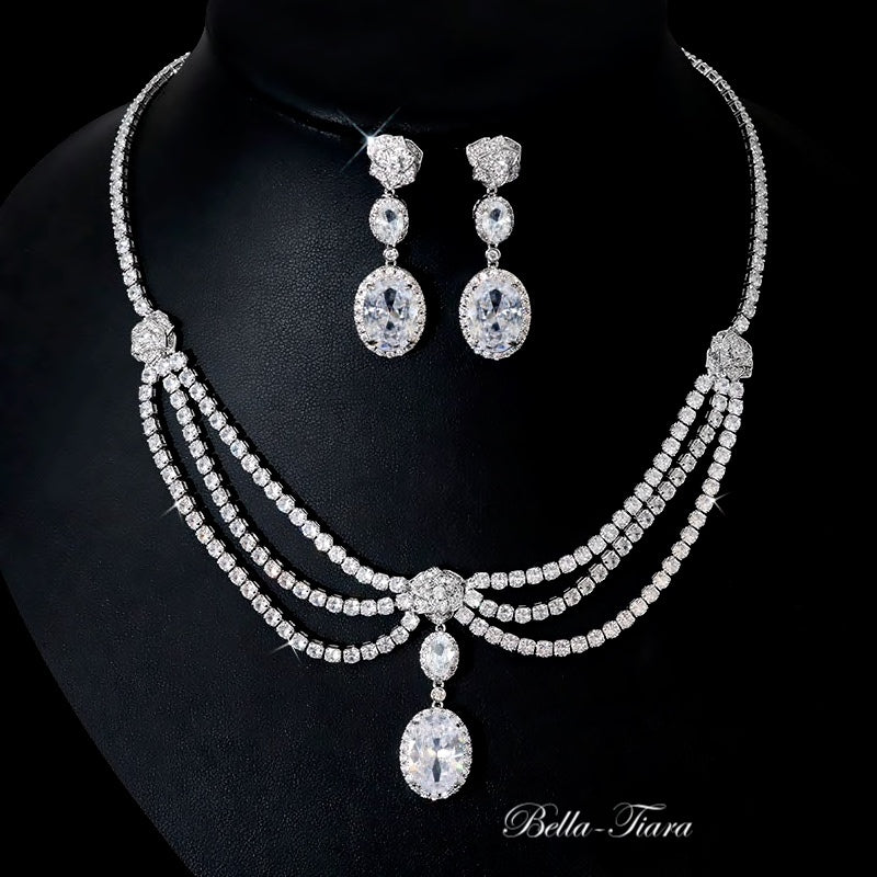 Dutchess - Royal CZ wedding necklace set