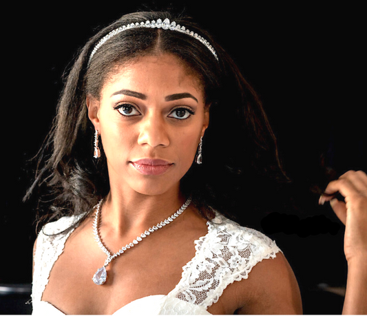 Stefania - Stunning statement CZ bridal necklace set