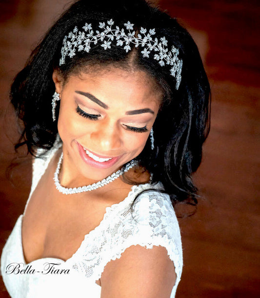 Elia - Crystal vine wedding headband - free jewelry