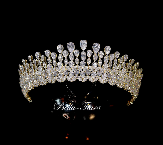 Liliana - Dazzling Swarovski Crystal Gold Tiara