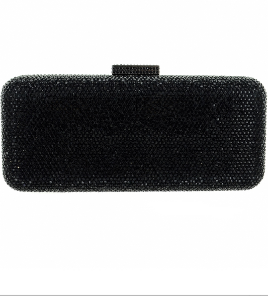Nicoletta, Swarovski crystal black clutch purse