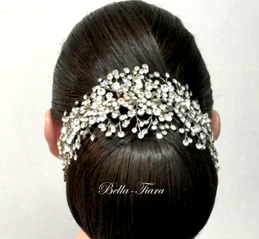 Lunera - Swarovski Crystal bun wrap wedding hair vine