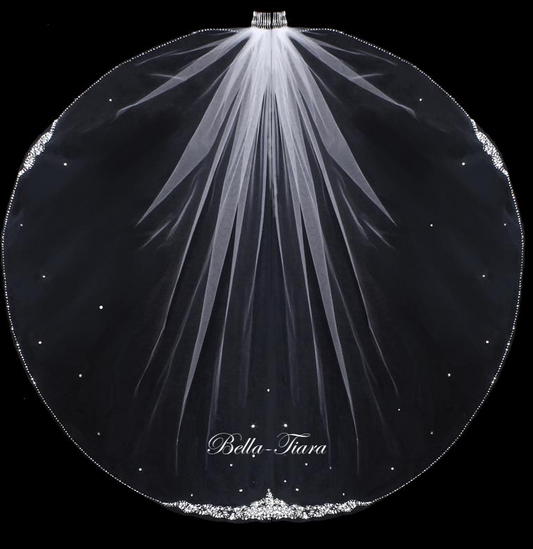 Serenella –Beaded edge crystal wedding veil