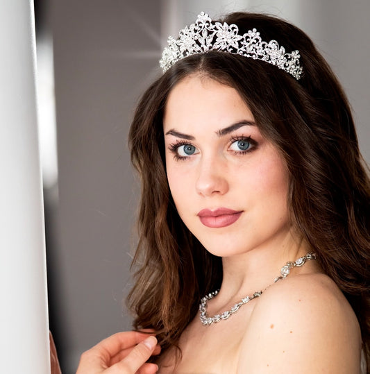 Gabrielle - Romantic Floral Swarovski Crystal Tiara