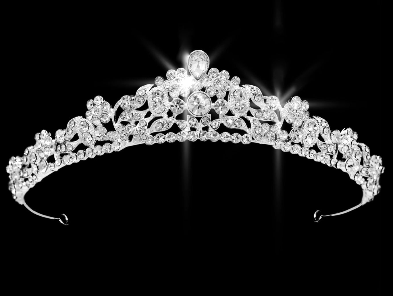 Amorina - Floral Swarovski Crystal communion tiara