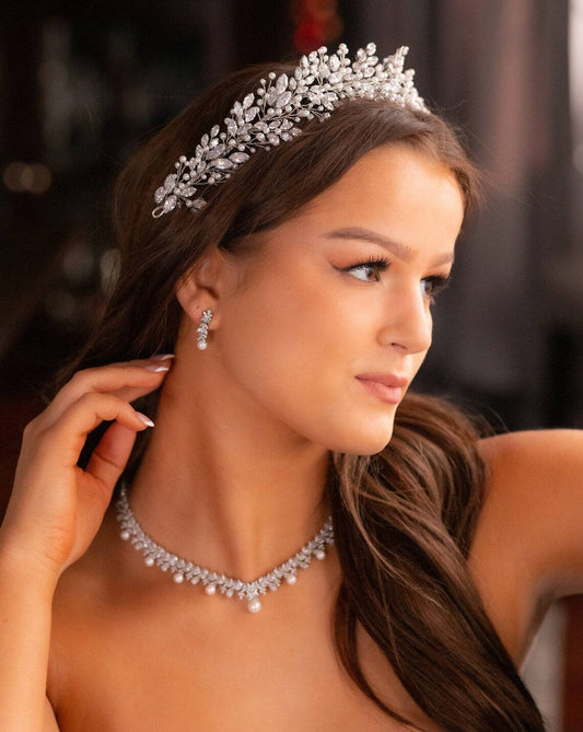 MariaAnna  - Timeless 3pcs bridal pearl necklace set