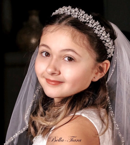 Mariangela - Beautiful swarovski crystal pearl communion headband