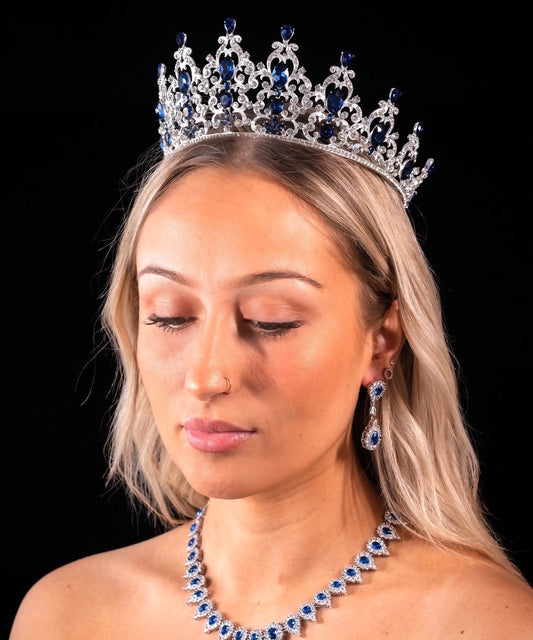 Luisablue - Royal navy blue crown tiara