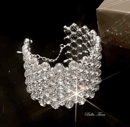Lauren - Glamorous crystal cuff bracelet