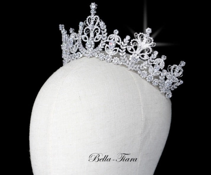 Queen Daniela - Royal Silver Crystal Tiara Crown
