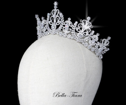Queen Daniela - Royal Silver Crystal Tiara Crown