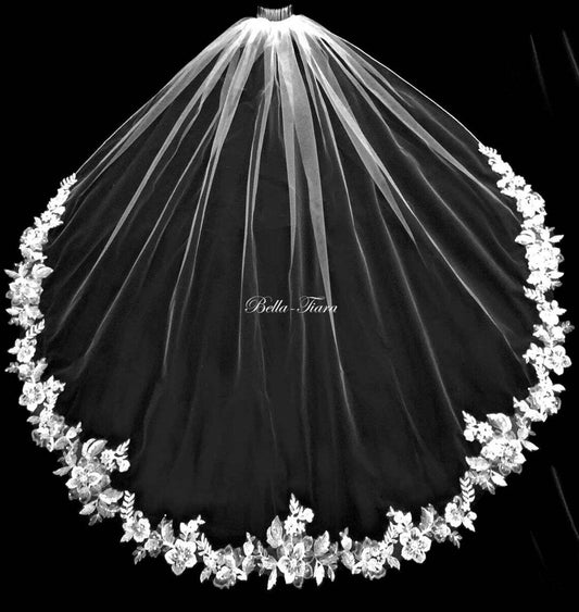 Lawren - Romantic floral lace wedding veil