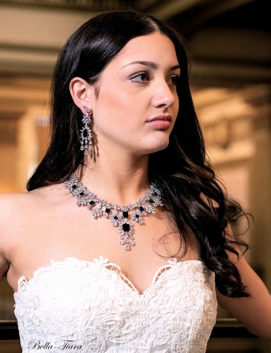 Alanablue-  Stunning sapphire blue crystal necklace set