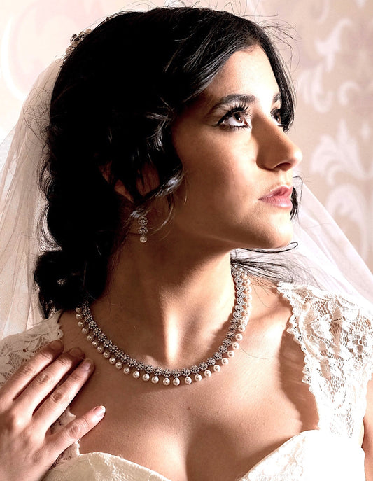 Donna - Elegant Timeless 3pcs bridal pearl necklace set