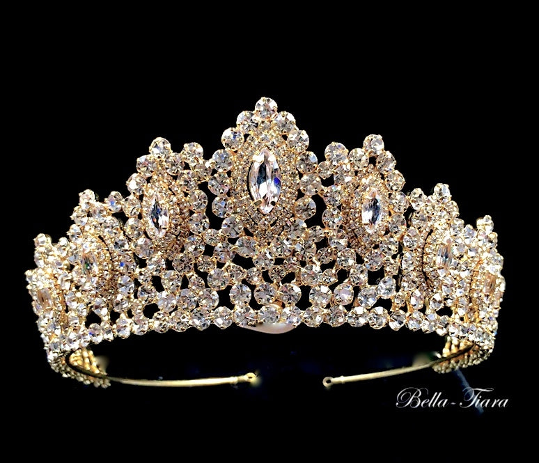 Alora - Swarovski Crystal  gold Tiara