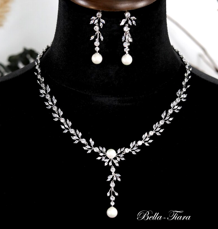 bridal pearl necklace set