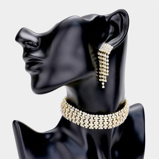 Dreamgirl -   Striking gold choker necklace set