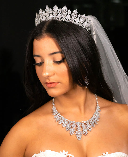 Princess Delphine, Elegant crystal Bridal Tiara