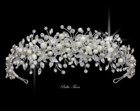 Julia - wedding Crystal Pearl headband
