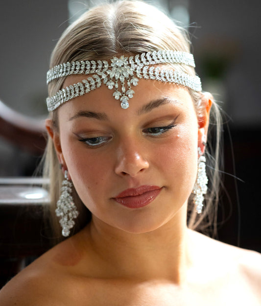Shantal - Stunning Forehead Crystal wedding headpiece