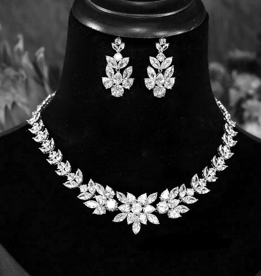Ashlyn - Exquisite CZ wedding necklace set