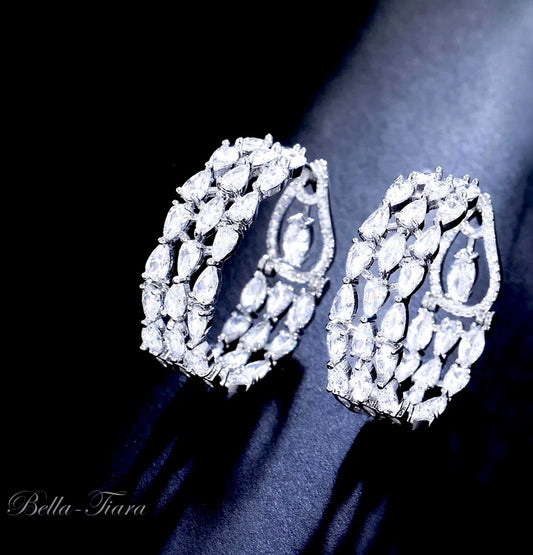Brina - Elegant Swarovski crystal hoop earrings