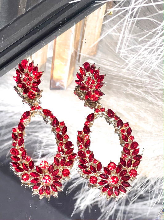 Giovanna - Stunning Red hoop earrings
