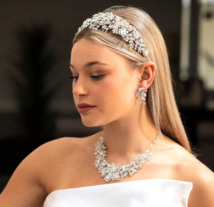 crystal wedding headband