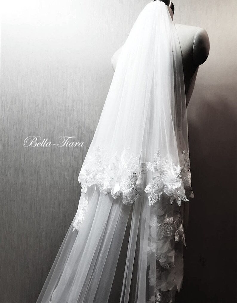 Amanda – lace cathedral veil with blusher