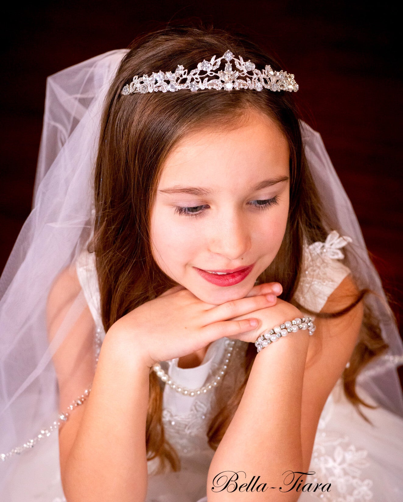 Cristina- Beautiful crystal communion tiara